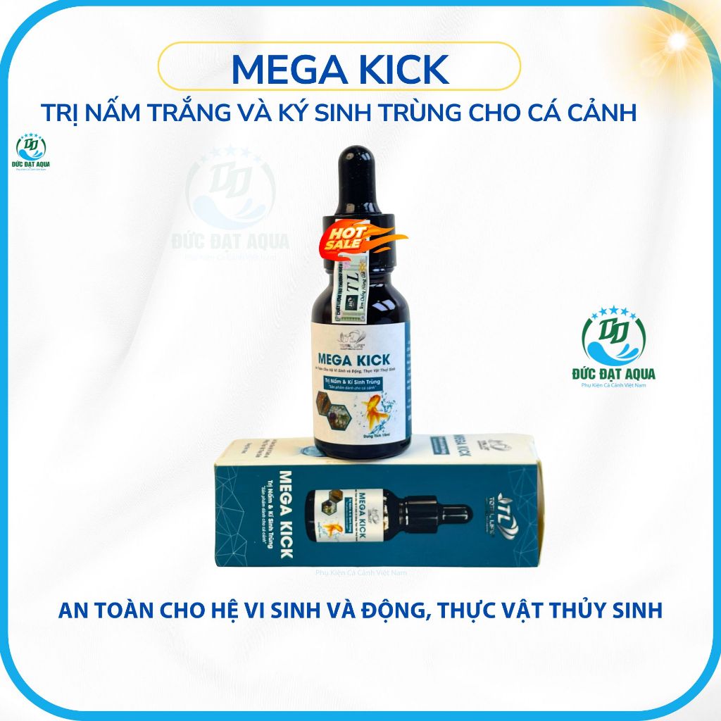 Mega Kick 15ml - trị Nấm trắng và ký sinh trùng cho cá cảnh an toàn cho hệ vi sinh và cá cảnh 4