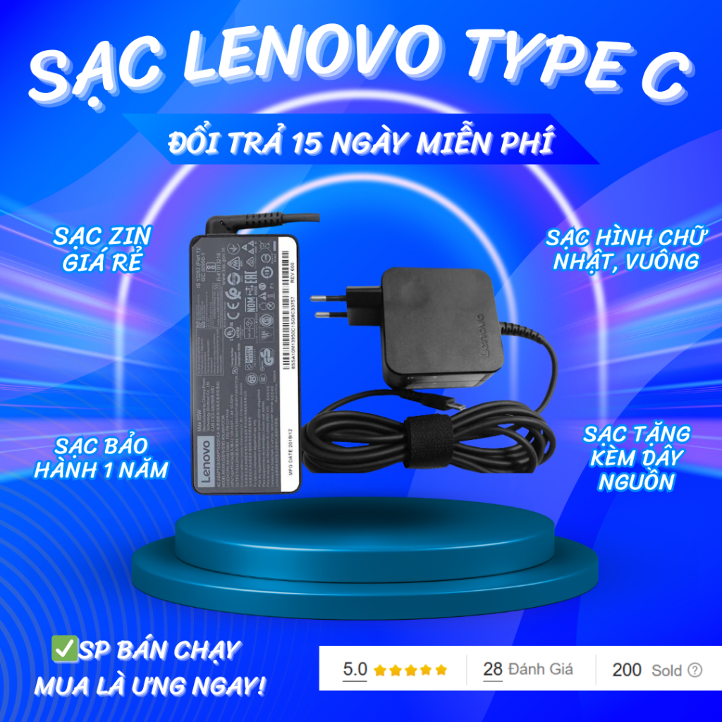 Lenovo Foot Laptop Charger Type 3.25A 4.5A – 65W, 90W