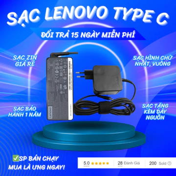 Lenovo Laptop Charger for ThinkPad – 65W, USB-C