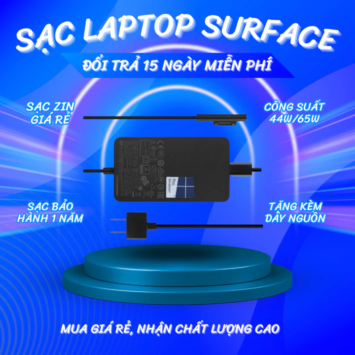 Sạc Surface 44W 65W Sạc Surface Pro 3 4 5 6 7 8 Sạc Surface Go Sạc Surface Book Sạc Surface Laptop Sạc Surface Studio