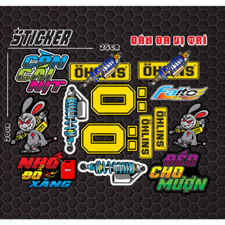 Tem Dán sticker Decal dán xe máy , xe điện , mũ bảo hiểm , bàn học , hộp bút , dán đa vị trí v.v.v