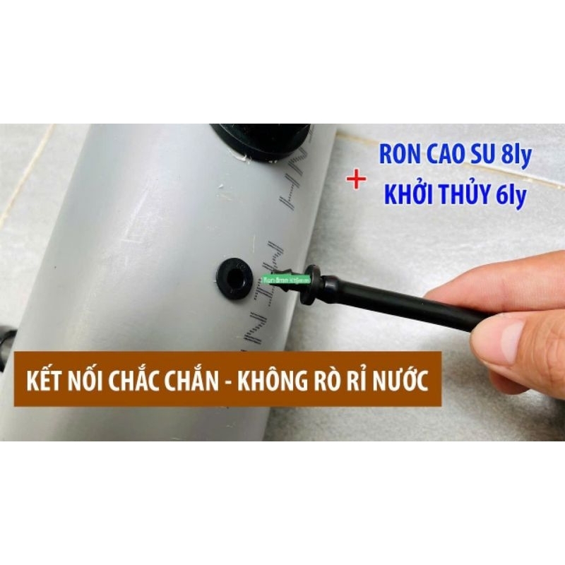 combo 10 bộ Ron 8mm + khởi thủy 6mm , kết nối PVC ra ống ldpe 6mm hoặc 8mm (6x8mm)