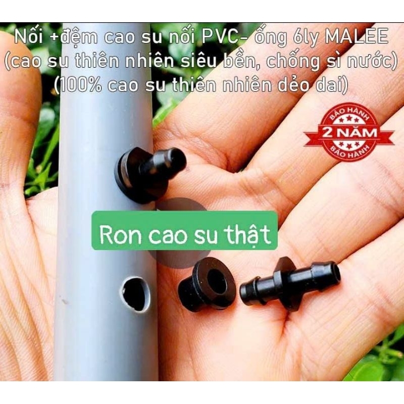 combo 10 bộ Ron 8mm + khởi thủy 6mm , kết nối PVC ra ống ldpe 6mm hoặc 8mm (6x8mm)