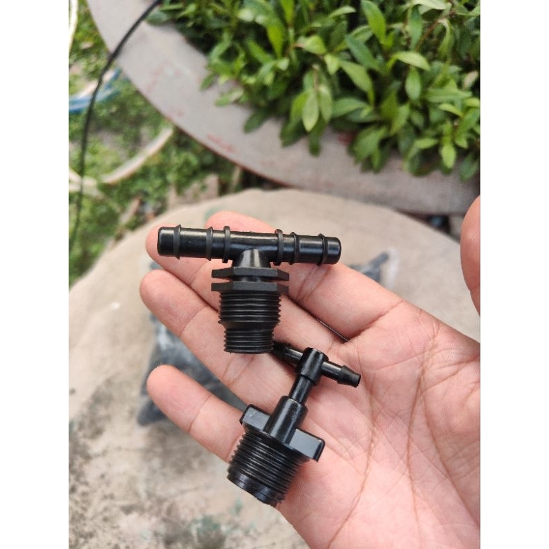Tê ren 17 và 21 ra ống 10mm HÀNG CAO CẤP DÀY  ( ống kích thước 10x12mm) trong 10 ngoài 12mm , tê ren 21 ra 12mm
