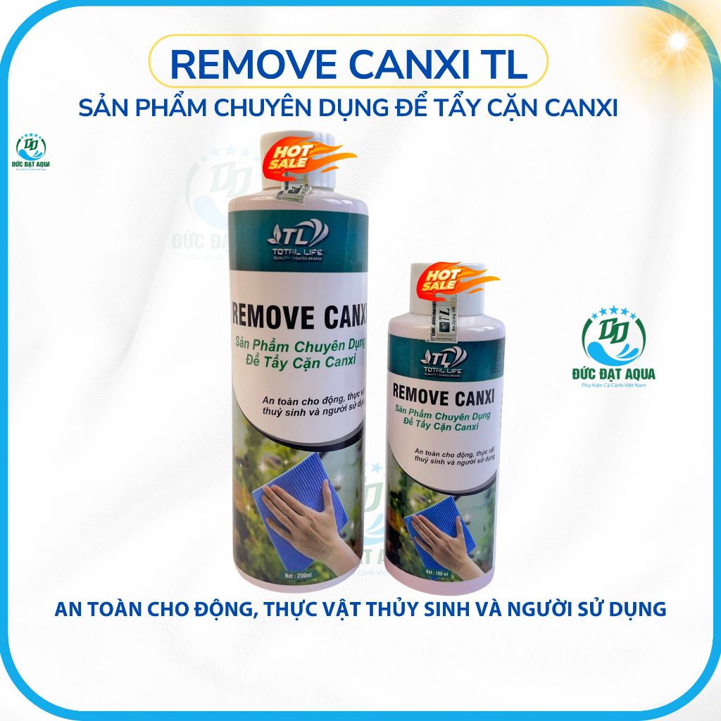 Tẩy Cặn Canxi - Remove Canxi TL chuyên dụng để tẩy cặn canxi Cho Bể Kính an toàn cho cá cảnh 2
