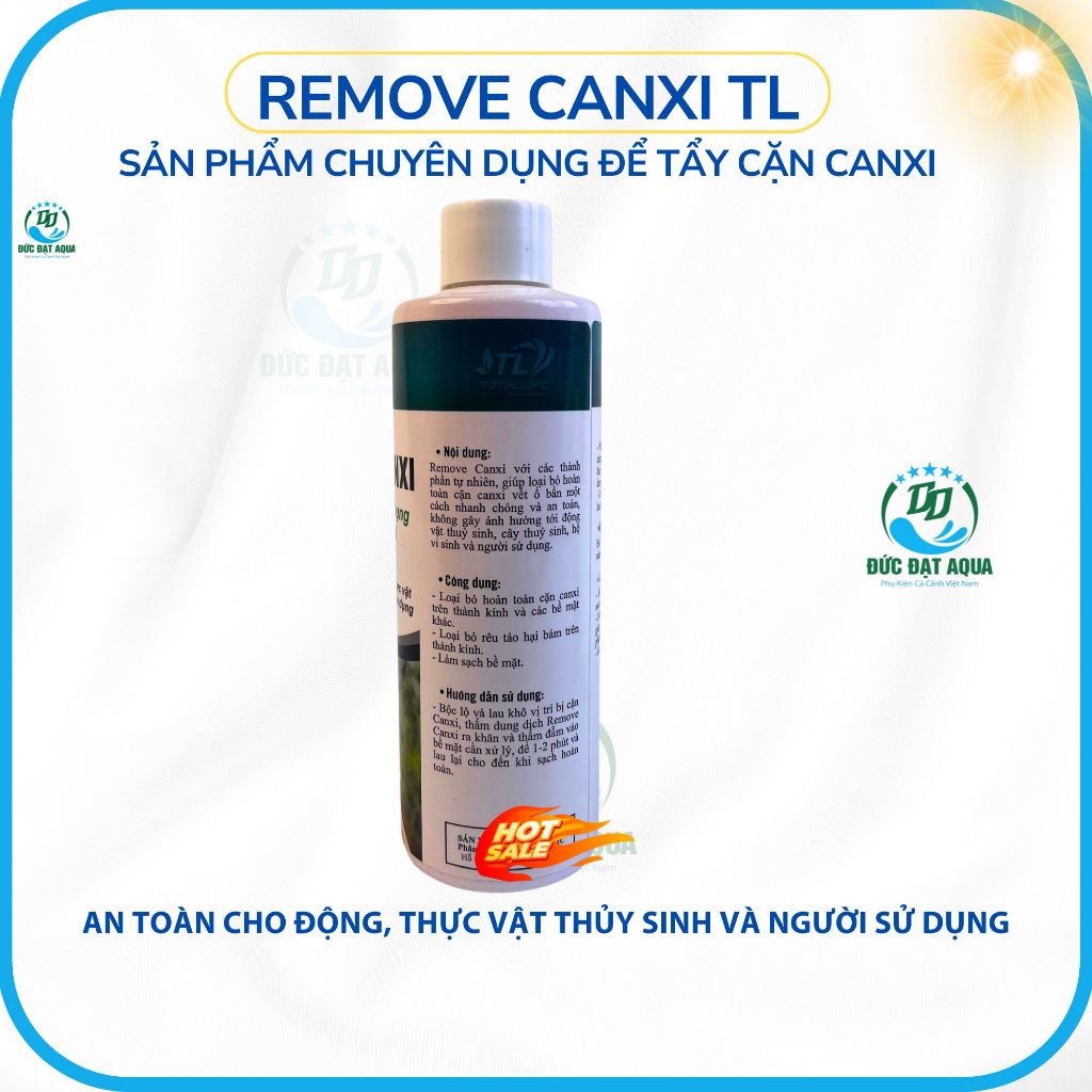Tẩy Cặn Canxi - Remove Canxi TL chuyên dụng để tẩy cặn canxi Cho Bể Kính an toàn cho cá cảnh 4