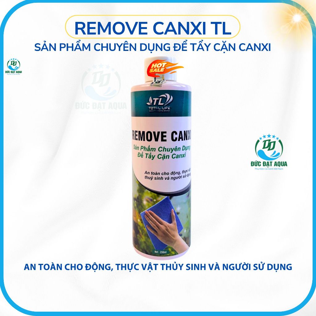 Tẩy Cặn Canxi - Remove Canxi TL chuyên dụng để tẩy cặn canxi Cho Bể Kính an toàn cho cá cảnh 7