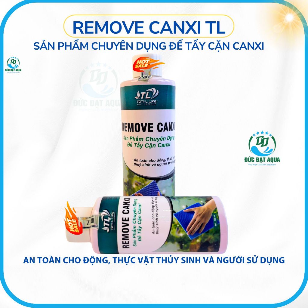 Tẩy Cặn Canxi - Remove Canxi TL chuyên dụng để tẩy cặn canxi Cho Bể Kính an toàn cho cá cảnh 5