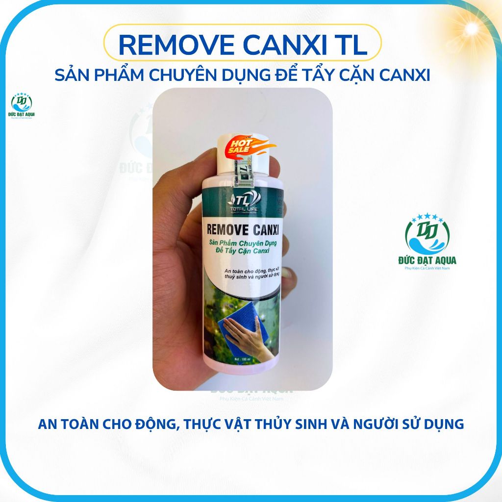 Tẩy Cặn Canxi - Remove Canxi TL chuyên dụng để tẩy cặn canxi Cho Bể Kính an toàn cho cá cảnh 3