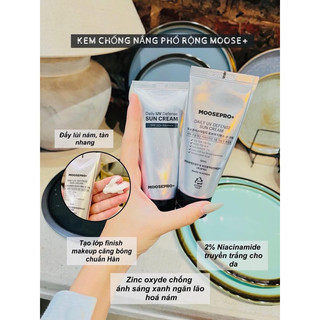 Kem chống nắng MOOSEPRO+ DAILY UV DEFERENSE SUN CREAM 50ML hạn dùng 2028 chống nắng dưỡng trắng IS458