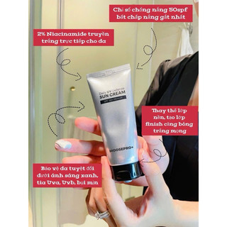 Kem chống nắng MOOSEPRO+ DAILY UV DEFERENSE SUN CREAM 50ML hạn dùng 2028 chống nắng dưỡng trắng IS458