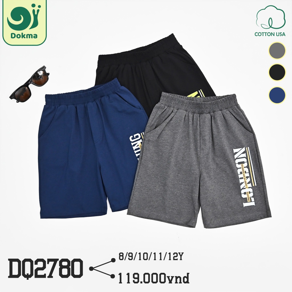 (22-42kg, 7-12Y) Quần Cộc, Quần Đùi  Dáng Thể Thao Da Cá Bé Trai Dokma DQ1416 DQ1417 DQ1391 DQ1369 DQ1392