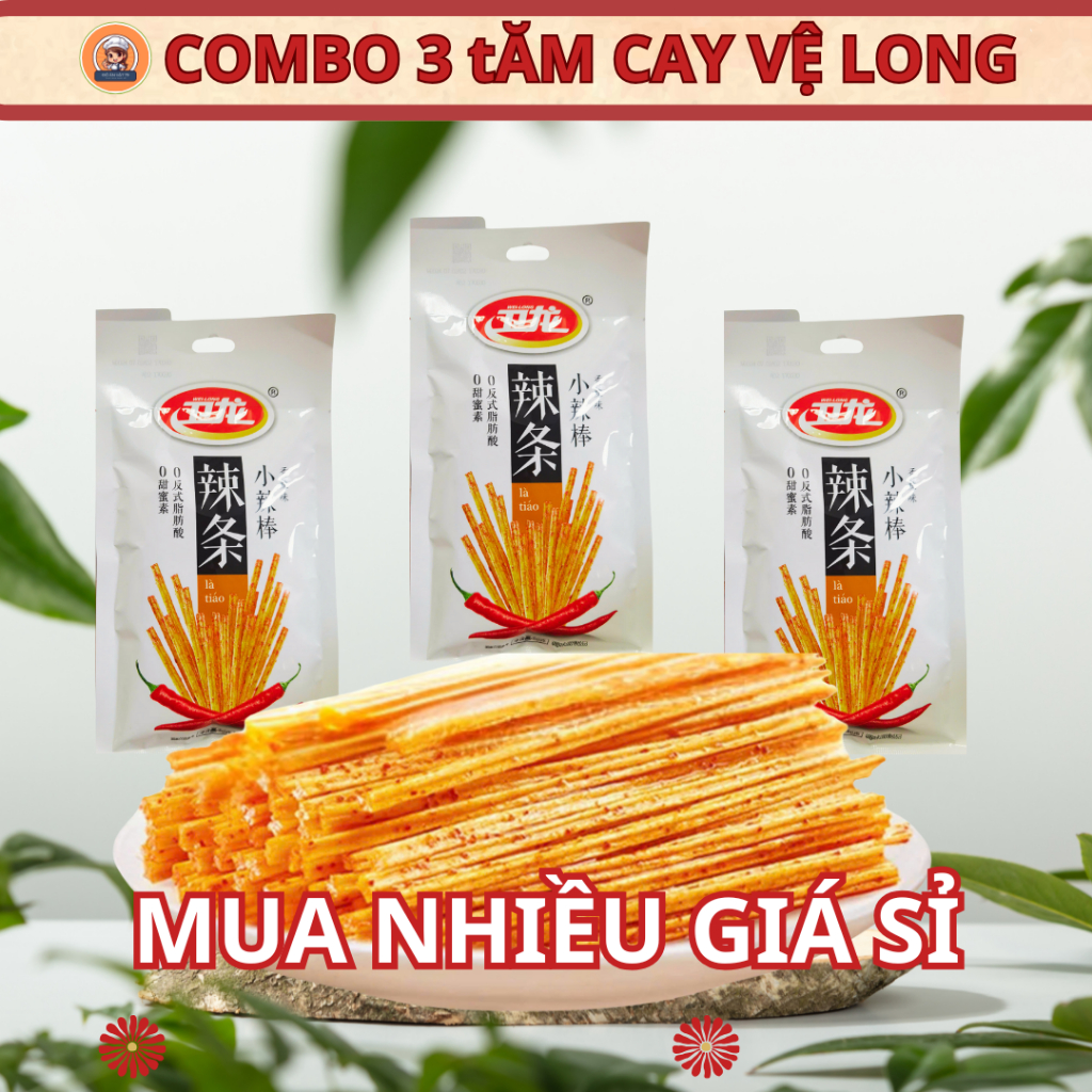 Combo 3 Gói Que Cay WeiLong 50G Màu Cam - Đồ Ăn Vặt, Cay Cay Quốc Dân ...