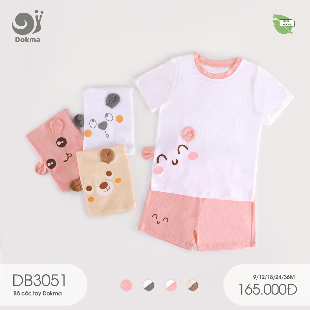 (8-13kg, 6-36M) Bộ Cộc Tay Thoáng Mát Cho Bé Dokma DB2120 DB2733 DB2842 DB1519 DB1740