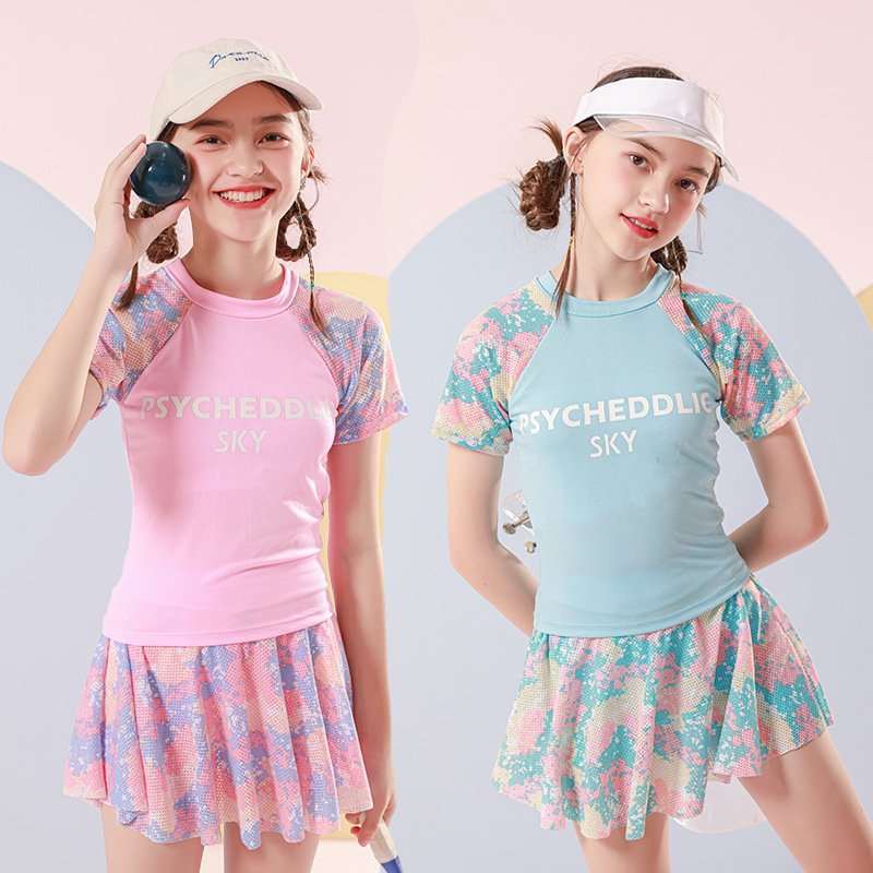 Bộ Bơi Váy Có Khóa Bé Gái, Bộ đồ bơi chân váy kèm quần tromg an toàn cho bé gái 13-65kg