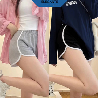 Quần Đùi Nữ Phối Viền Siêu Tôn Dáng ELEGANTE Co Giãn, Thoải Mái, Chất Vải Mát Lạnh