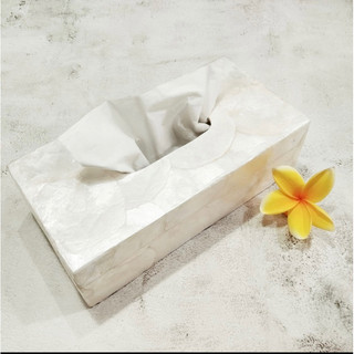Hộp giấy ăn khảm trai cao cấp ,Trắng sang trọng