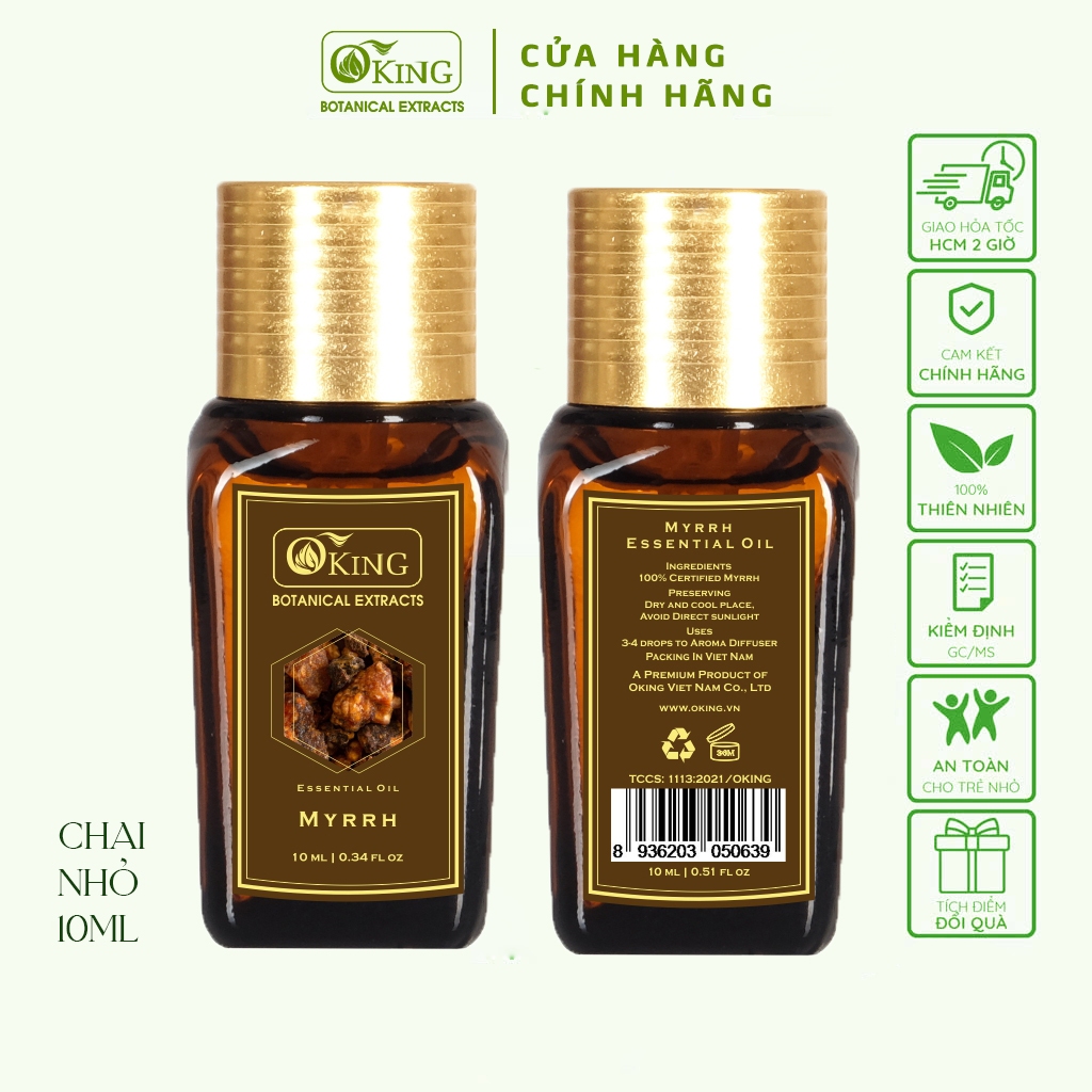 Tinh dầu Mộc dược (10ml) nguyên chất Myrrh | Hương thơm dễ chịu | Oking Việt Nam