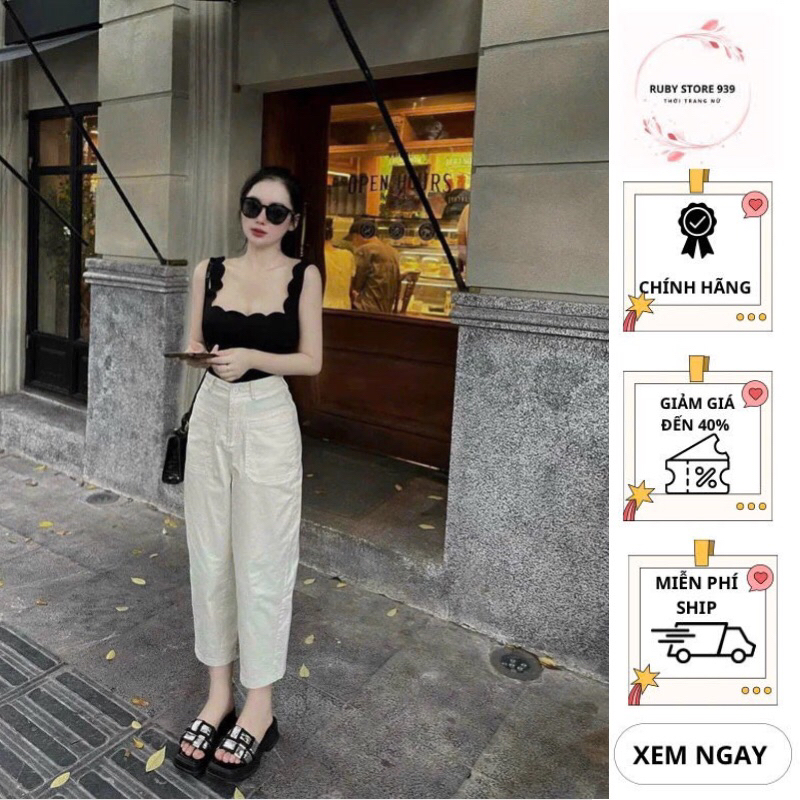 QUẦN KAKI DÁNG BAGGY (chất kaki giãn mềm tay loại 1) cạp khoá lưng cao túi zip hot trend 2025