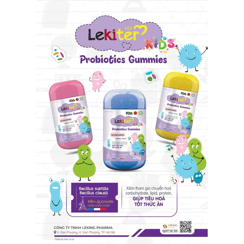 Combo 5 tặng 1 KẸO DẺO LEKITER KIDS GUMMIES bổ sung Canxi, Kẽm, Vitamin, bổ sung các chất cần thiết cho sự phát triển
