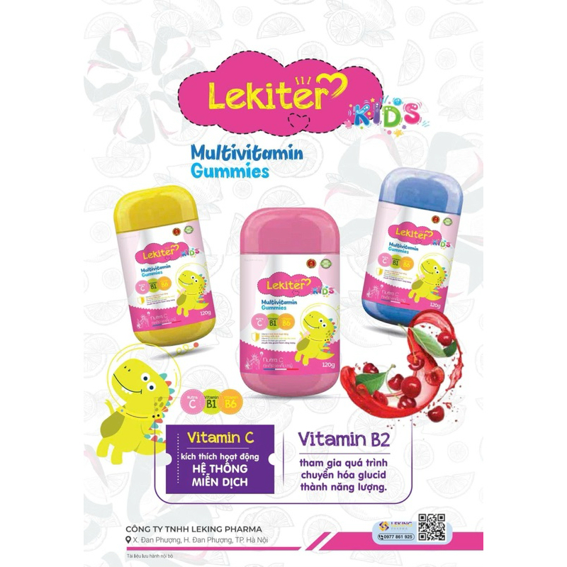 Combo 5 tặng 1 KẸO DẺO LEKITER KIDS GUMMIES bổ sung Canxi, Kẽm, Vitamin, bổ sung các chất cần thiết cho sự phát triển