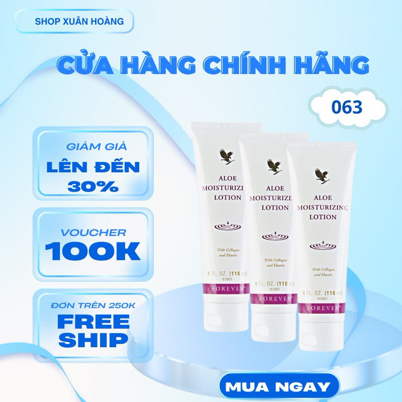 Kem Dưỡng Da Khô Lô Hội 063Flp. Aloe Moisturizing Lotion. Cấp Ẩm Chuyên Sâu, Giữ Da Mịn Màng. 118ml