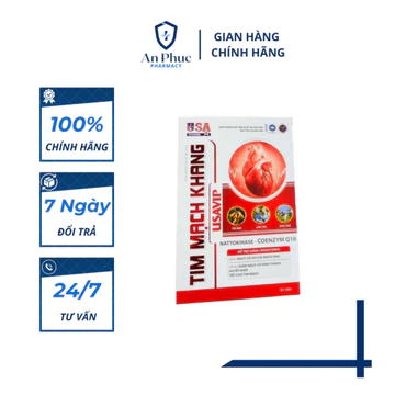 /CHÍNH HÃNG/ Tim Mạch Khang USAVIP Bổ Tim, Hỗ Trợ Giảm Cholesterol Máu, Bền Thành Mạch