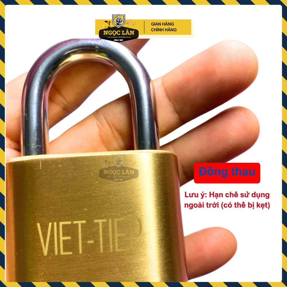 Khóa số, khóa treo mật mã Việt Tiệp vàng đồng hàng chuẩn bền bỉ, an toàn không dùng chìa (5 phân)