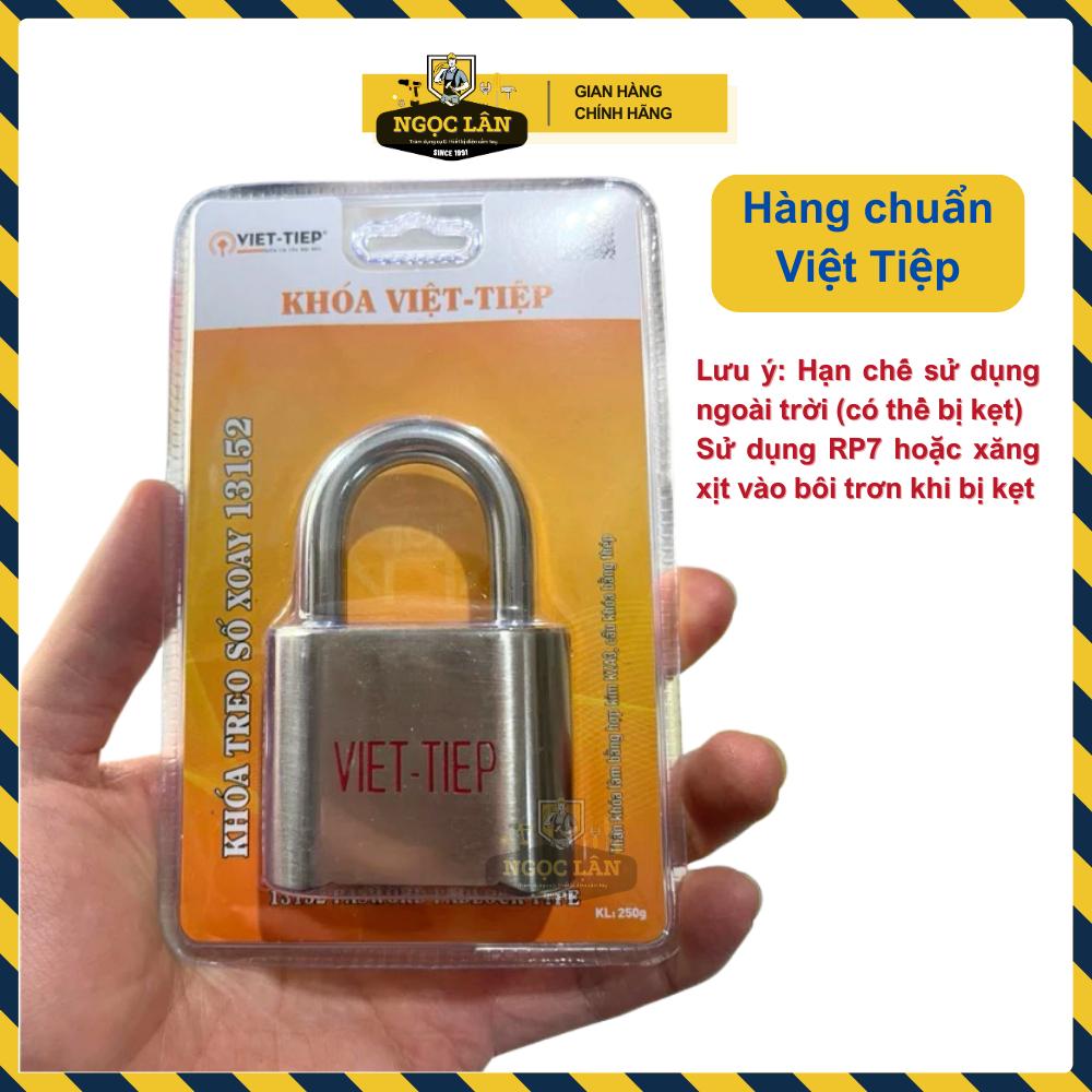 Khóa số, khóa treo mật mã Việt Tiệp trắng bạc hợp kim KZA3 hàng chuẩn an toàn không dùng chìa