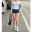 Quần đùi jean ngắn trễ eo ôm sát form basic DENIG - RUMI SHORTS