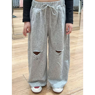 order quảng châu-set rời áo croptop tay dài, quàn xuông rách cá tính cho bes