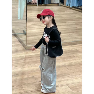 order quảng châu-set rời áo croptop tay dài, quàn xuông rách cá tính cho bes
