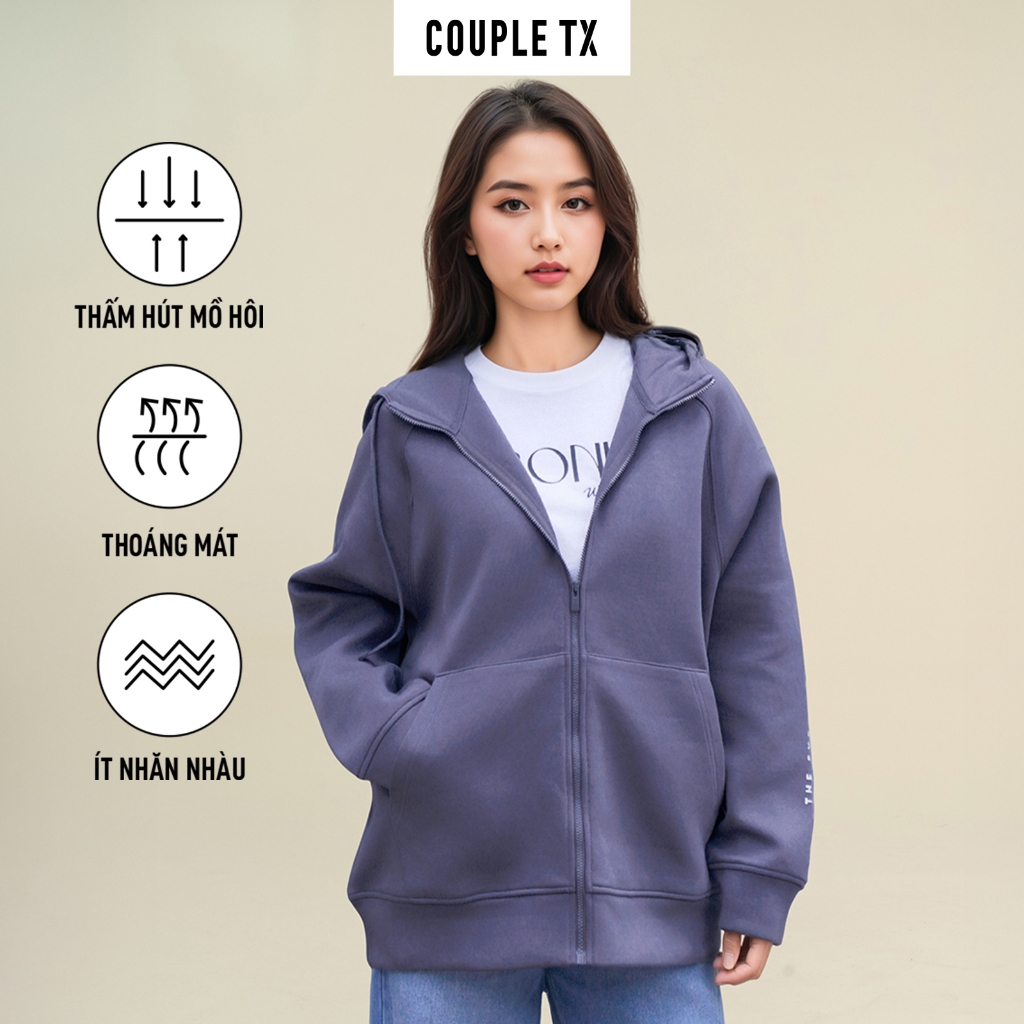 Ảnh Áo Khoác Nữ Couple TX Original Thun 2 Da Form Oversize WOK 2063 3