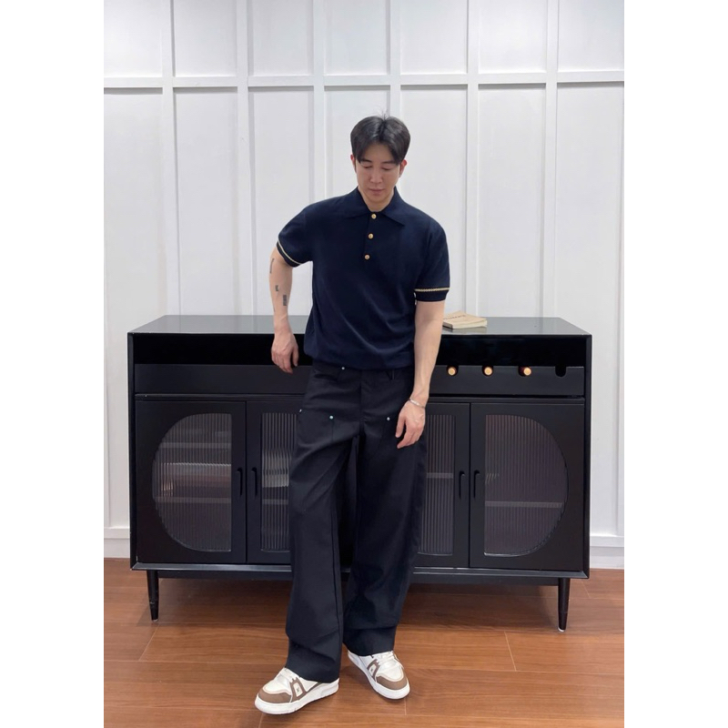 ⚡️[Hight Quality] Áo Cộc Tay Tay Len Cố Bẻ 1-\/ Polo 37th Ameri - Điểm Nhấn Cúc Vàng Phối Line Tay Thêu Cao Cấp Nam Nữ