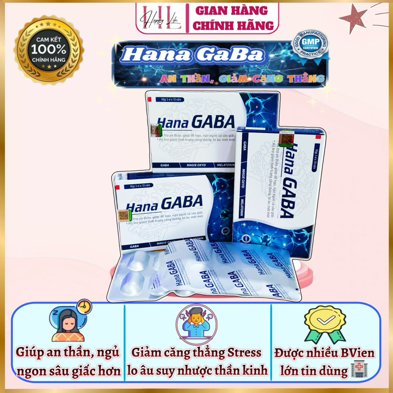 ✅[Hàng chính hãng] Viên uống ăn ngủ ngon Hana GaBa an thần, ngủ ngon và sâu giấc, giảm căng thẳng