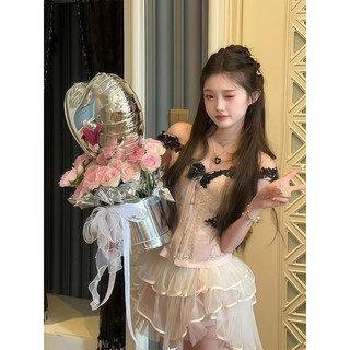 Set đồ dự tiệc corset kết hợp chân váy đuôi cá 3 tầng chuẩn loại 1 phong cách tiểu thư ngọt ngào