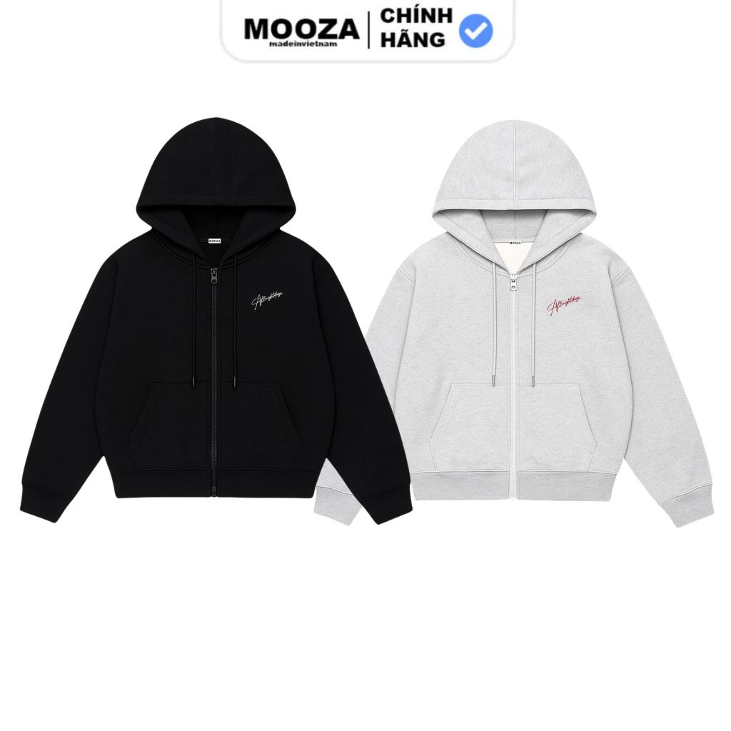 Áo Hoodie Zip Nỉ 2 Da Có Túi Trong Form Boxy Mooza Studio Dành Cho Nam ...