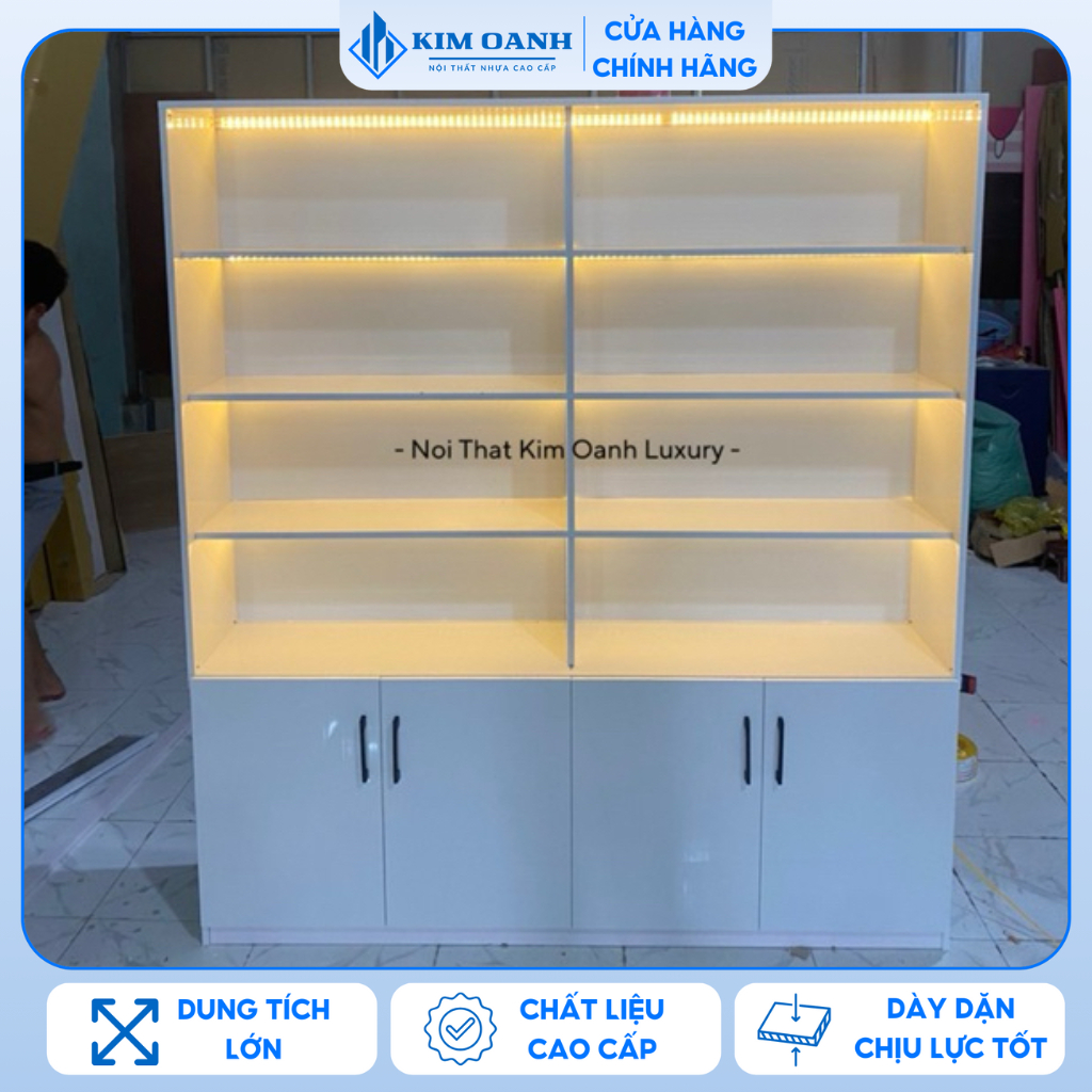 (Freeship) Tủ Kệ Trưng Bày Nhựa Đài Loan Sẵn Đèn Led - Siêu Đẹp | BigBuy360 - bigbuy360.vn