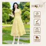 Váy Tơ Hàn MDU3112 Cổ Chữ V Tinh Tể Dáng Xòe Nhẹ Nhàng Từ MDU K64-D1-4 — ảnh 1