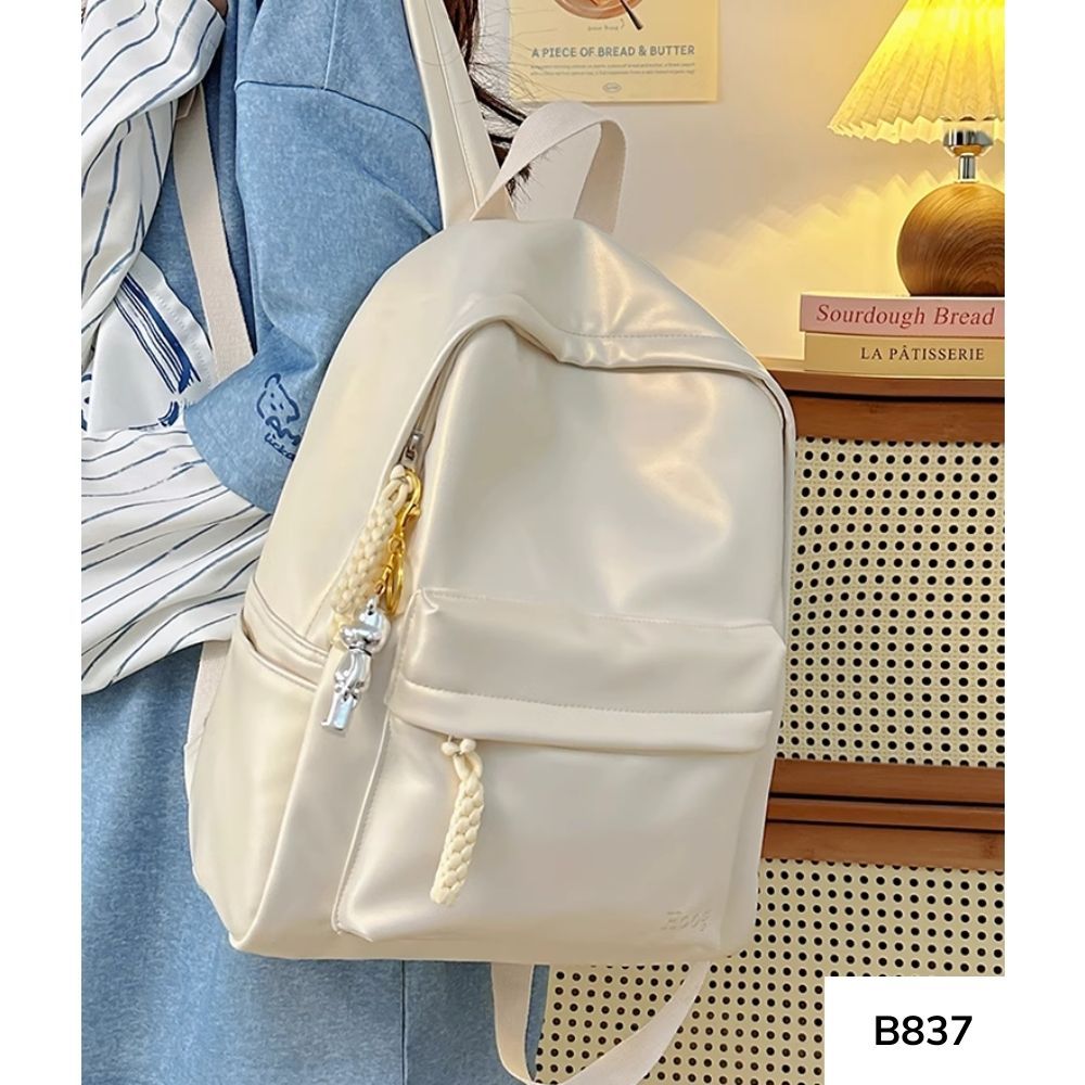 Balo da đi học chống nước cho học sinh , sinh viên phong cách basic style hàn quốc B837 gagastore