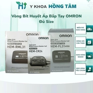 Vòng Bít Máy Đo Huyết Áp OMRON, Phụ Kiện Chính Hãng, Kích Thước (S, M, L, Định Khuôn)