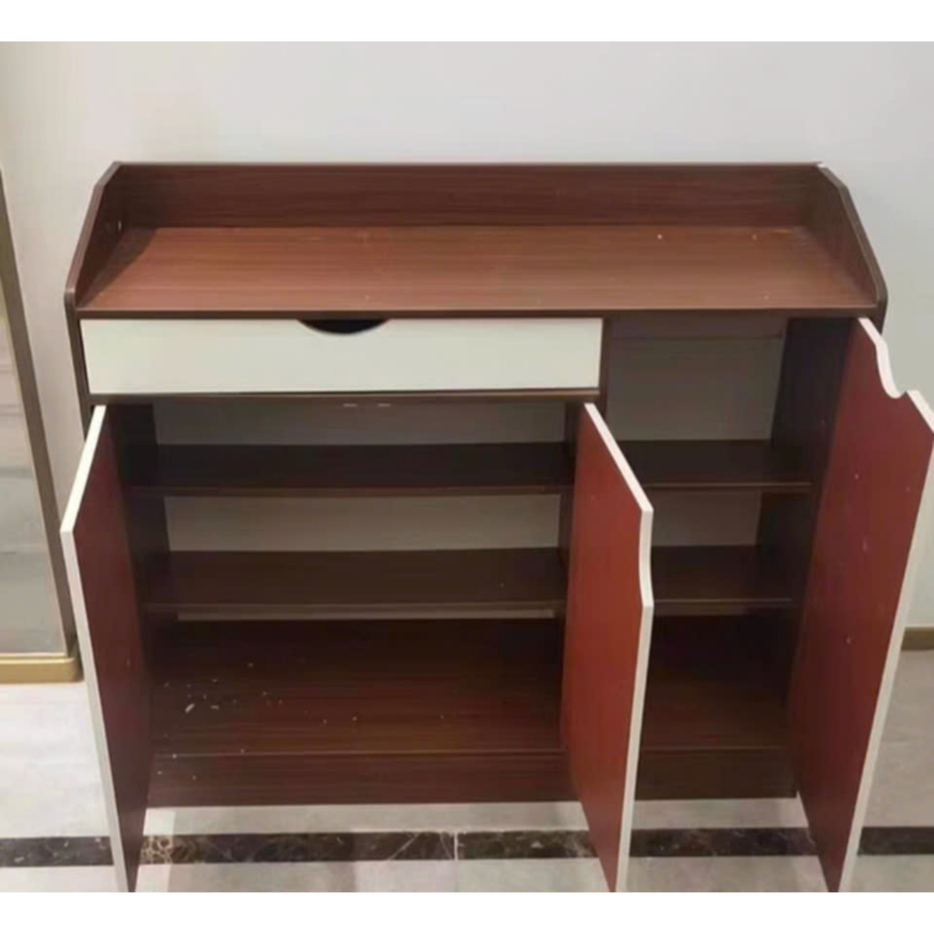 Tủ Giày Gỗ - Kệ Đựng Giày Dép 90 Cánh Khuyết Gỗ MDF Nhập Khẩu, Chống Ẩm Bền Bỉ Để Khách Sạn, Chung Cư, Nhà Ở Rất Đẹp
