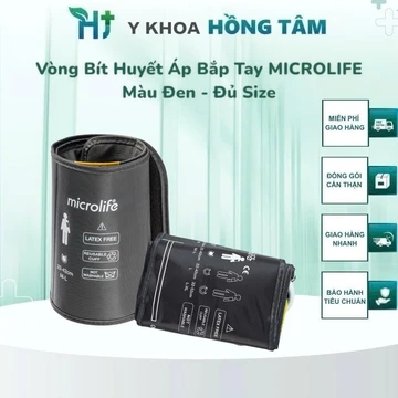 Vòng Bít Máy Đo Huyết Áp MICROLIFE (Màu Đen), Loại Thường & Định Khuôn, Dùng Cho Nhiều Dòng Máy 4G