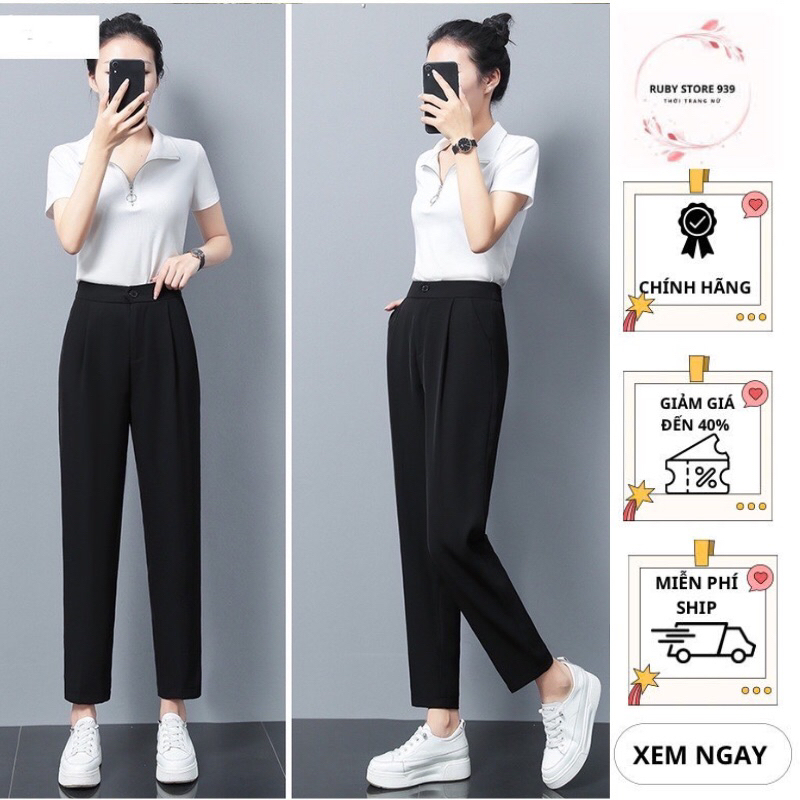 Quần tây baggy nữ chất vải tuyết mưa quần công sở trend 2025