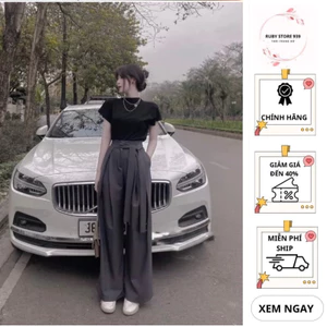 QUẦN TÂY NỮ ỐNG RỘNG (chất ruby đẹp loại 1) lưng cao thắt nơ bản to hot trend 2025