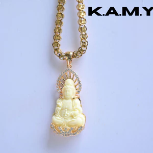 💎 Mặt Dây Chuyền Phật Quan Âm – Đá Trắng Ngà | Trang Sức KAMY