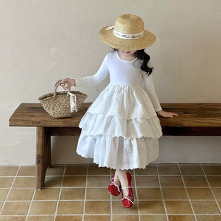 order quảng châu-váy dài tay cổ tròn, xoè tầng nhẹ nhàng cho bé gái