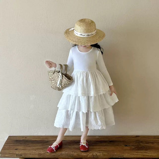 order quảng châu-váy dài tay cổ tròn, xoè tầng nhẹ nhàng cho bé gái