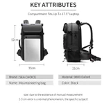 Balo laptop cao cấp Sea Choice SC7768 thời trang bền bỉ cổng USB đựng máy tính 17,3''có ngăn đựng giày đa năng cỡ lớn — ảnh 6