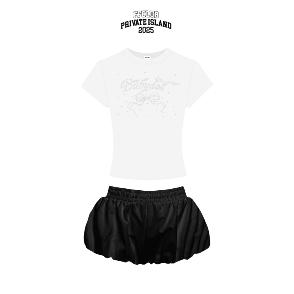 ÁO BABY TEE FORM ÔM ĐÍNH ĐÁ BABYDOLL FFCLUB MIX